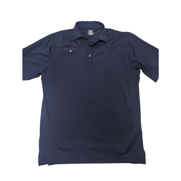 Footjoy FJ Men's Performance Black Polo Shirt Pocket Athletic Fit Golf Size XL - Picture 1 of 5